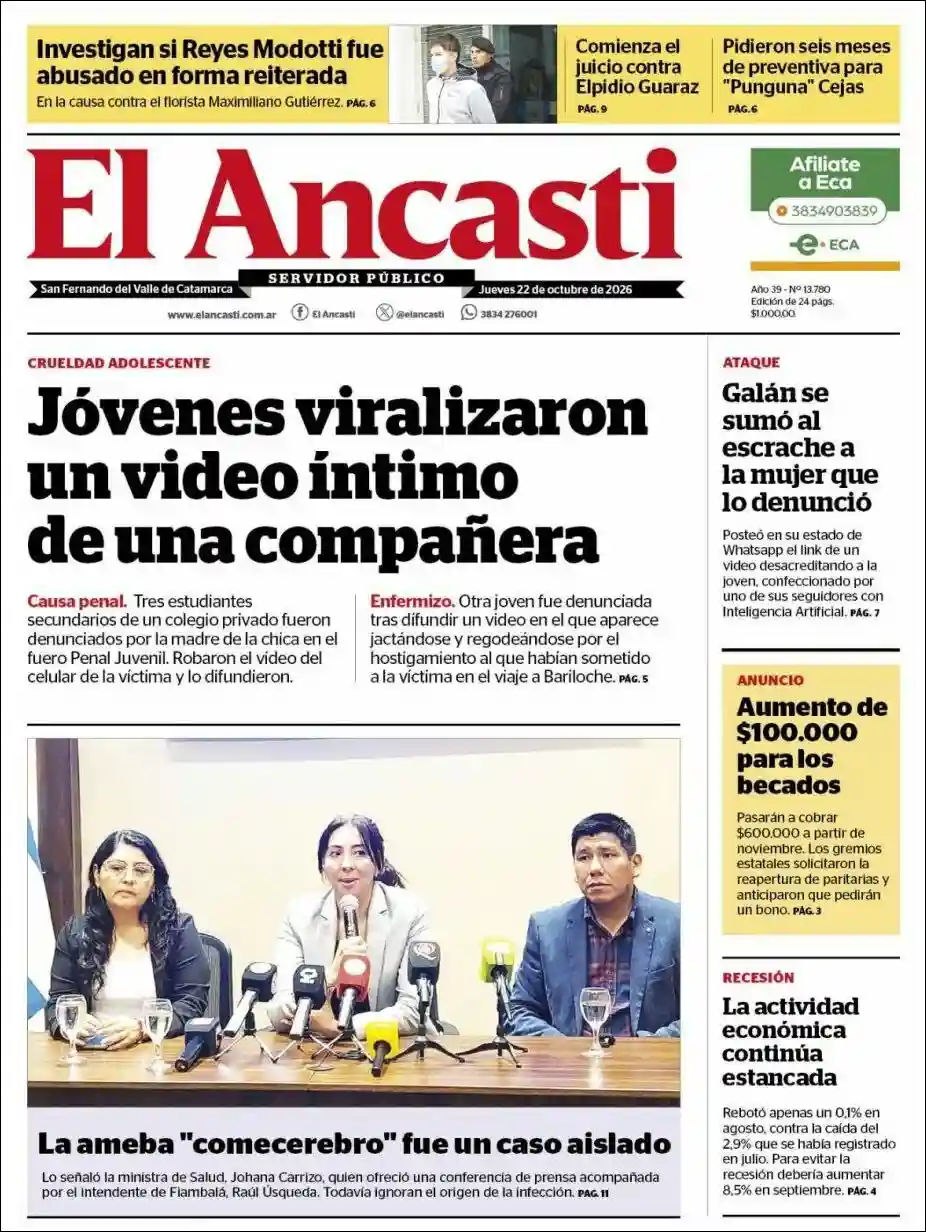 Estudios Max | Radio Nativa - Tapa del diario Ancasti