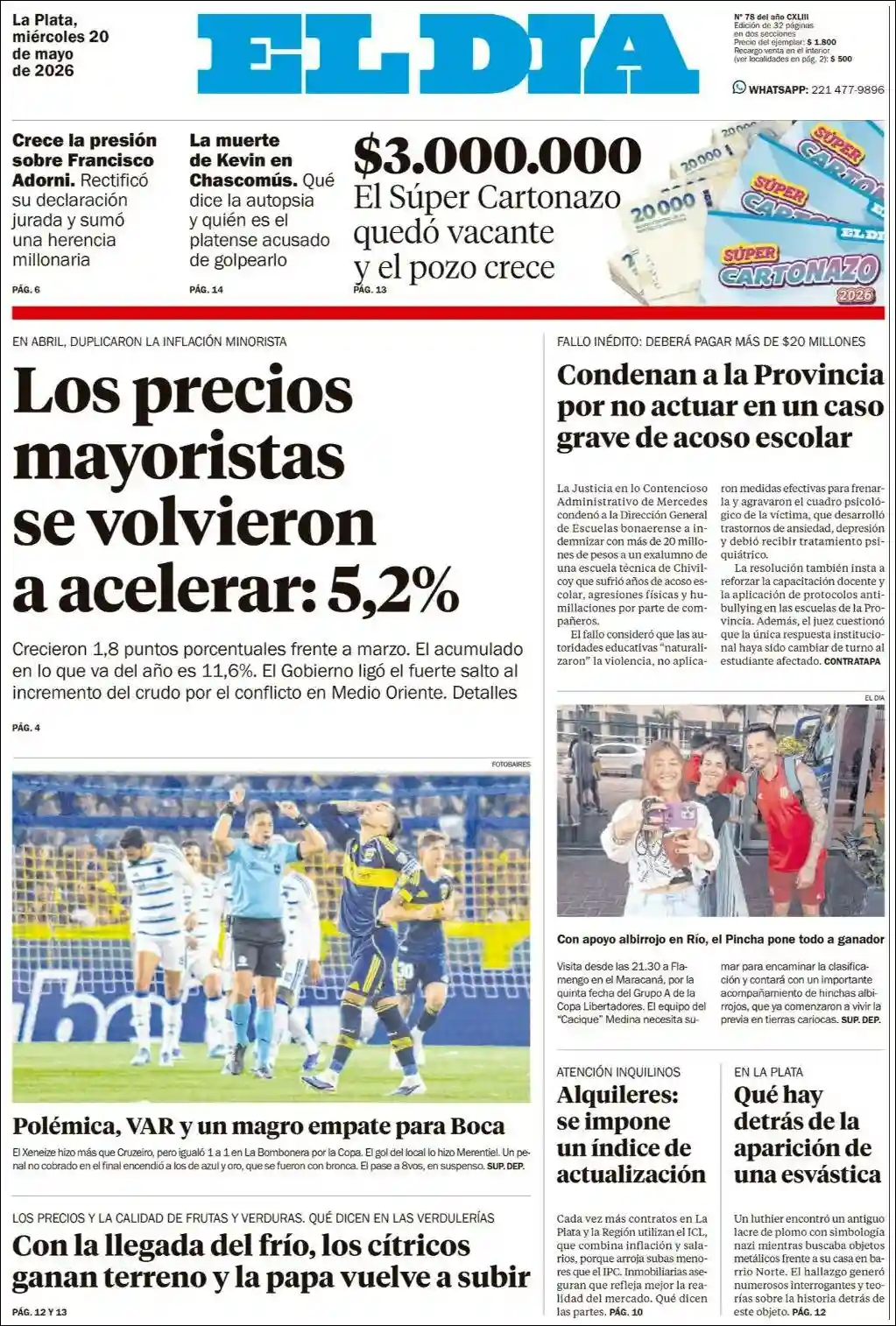 Estudios Max | Radio Nativa - Tapa del diario El Dia