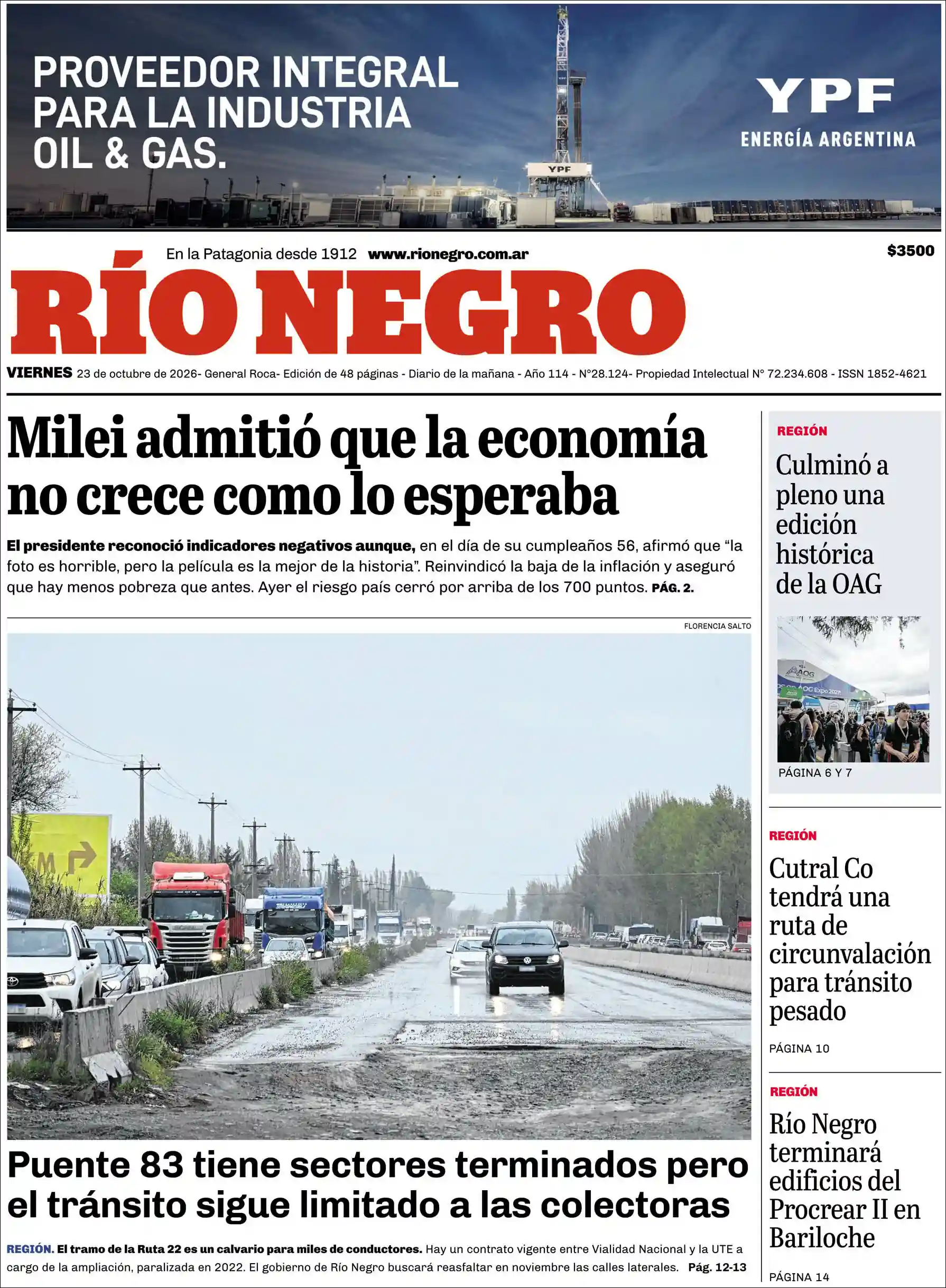 Estudios Max | Radio Nativa - Tapa del diario Rio Negro