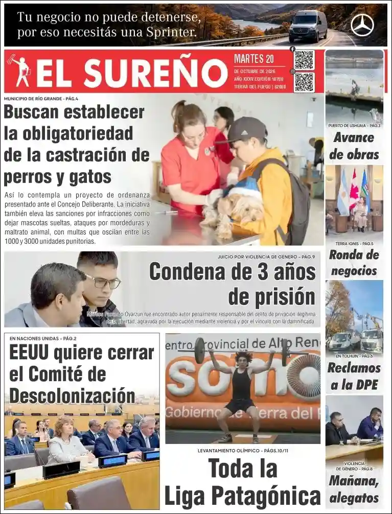 Estudios Max | Radio Nativa - Tapa del diario El Sureño